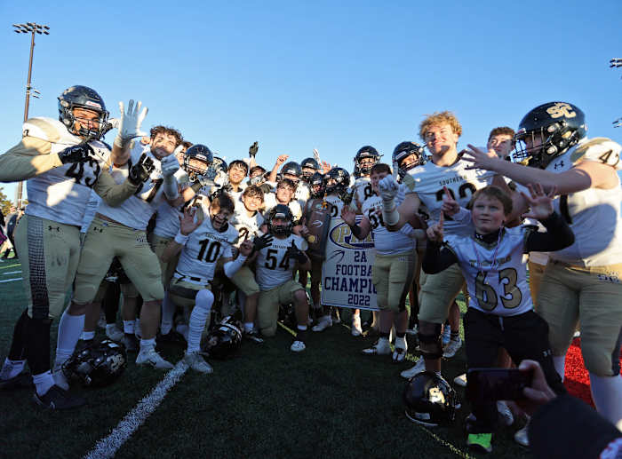 Photo of Southern Columbia celebrating 2022 PIAA Class 2A state championship by Paul Burdick
